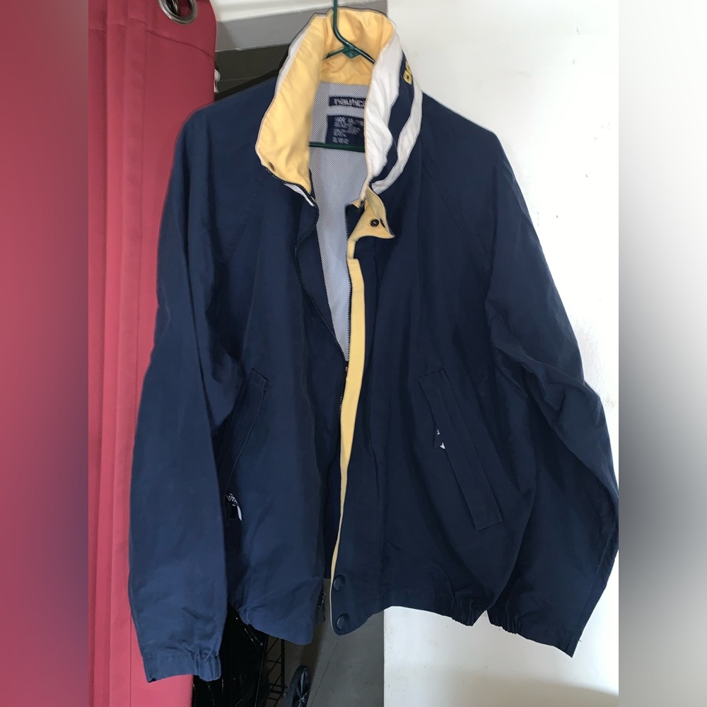Men’s Nautica ocean sportsman khaki jacket blue size XL